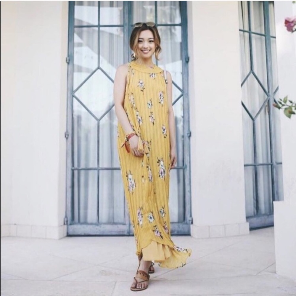 Marigold Yellow Floral Maxi Dress